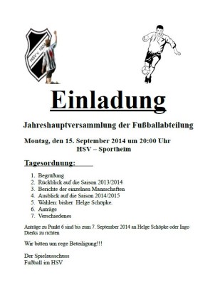 JHV Fussballl 2014